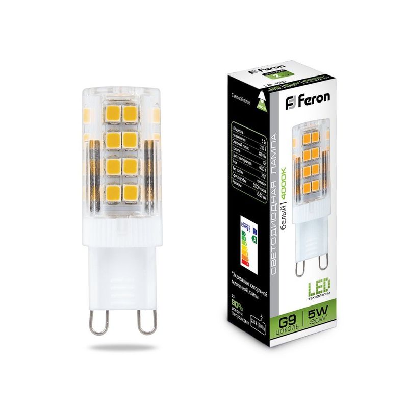 Светодиодная лампа Feron G9 5W 4000K 25770