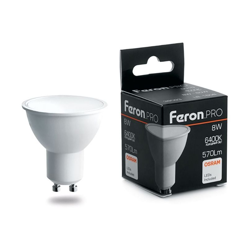 Светодиодная лампа Feron GU10 8W 6400K 38094