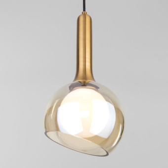 Подвесной светильник со стеклянным плафоном Eurosvet 50188/1 янтарный