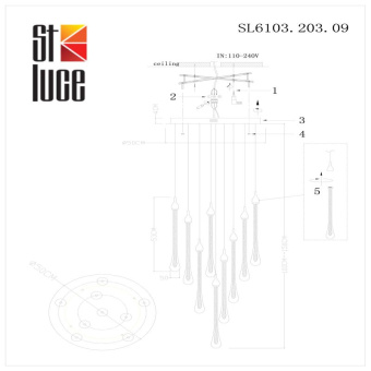 Подвесной светильник ST Luce Faenza SL6103.203.09